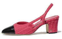 CHANEL Chunky Heel High Heels Women's Pink