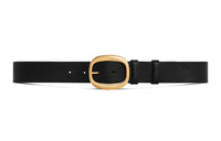 CELINE Letter Engraving, Pin Buckle Cow Leather Belts Women's Black 3.5cm