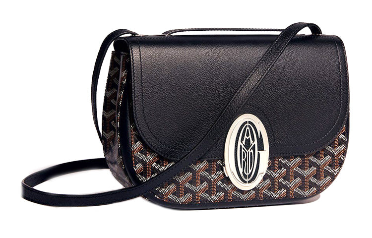 GOYARD 233 Canvas With Leather Shoulder Bag Crossbody Bag Regular Black