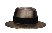 SAINT LAURENT Metallic Wide Brim Trilby Hat