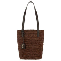 SAINT LAURENT Straw One Shoulder Handbags Women's Dark Brown