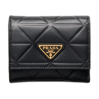 PRADA Leather Wallet Small Size Women's Black