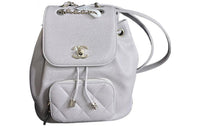 CHANEL Cow Leather Backpack Small Size Women's Gray