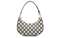 CELINE Cow Leather Handbag One Shoulder Bag Women's Black