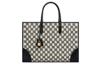 CELINE Cabas Fabric Tote Bag Shopping Bag Handbag Women's Black
