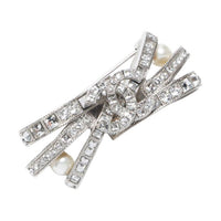 CHANEL Rhinestone Silver-Plated Brooches Women's Silver