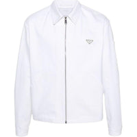 PRADA Enamel-triangle Denim Jacket