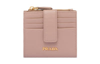 PRADA Leather Wallet Trumpets Women's Pink