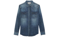 SAINT LAURENT FW21 Shirt Men's Gray Vintage Blue