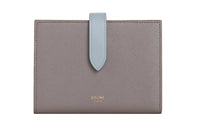 CELINE Grained Calfskin Wallet Medium Size Women's Egg Stone Gray/Mineral Stone Color