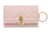 DIOR Lady Dior Lambskin Key Pouch Women's Pink