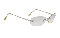 CHANEL Acrylic Metal Oval Sunglasses Women's Silver