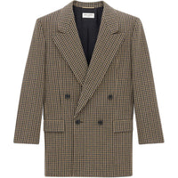 SAINT LAURENT Double Breasted Checked Jacket