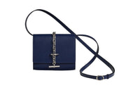 HERMES Chaine D'Ancre Chamkila Goat Skin Wallet Women's 73 Bleu Saphir Sapphire Blue