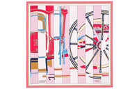 HERMES Silk Scarves Women's Vintage Pink