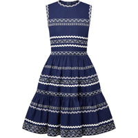LOUIS VUITTON Graphic Trim Tiered Dress