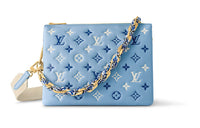 LOUIS VUITTON Coussin Lambskin Shoulder Bag Crossbody Bag Small Size Women's Blue