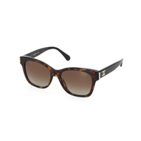 CHANEL Plate Frame Square Sunglasses Women's Brown
