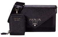 PRADA Calfskin Handbag, Shoulder Bag, Crossbody Bag Women's Black