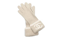 CHANEL Knit Gloves Women's Ecru
