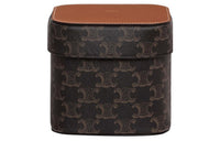CELINE Triomphe Arc De Triomphe Canvas With Calfskin Storage Box Storage Box Medium Size Men's Tawny