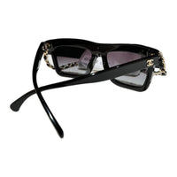 CHANEL Acetate Square Sunglasses Women's Black