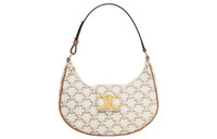 CELINE AVATriomphe Canvas With Calfskin Handbag Shoulder Bag Regular Women's White