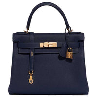 HERMES Cow Leather Kelly Bag Handbags Regular Women's 2Z Bleu Nuit Midnight Blue