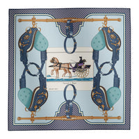 HERMES Silk Silk Silk Scarves Unisex Blue
