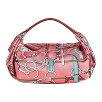 HERMES Balusoie Silk Handbag Women's Pink Multicolor