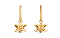 CELINE Brass Earrings Women's Gold
