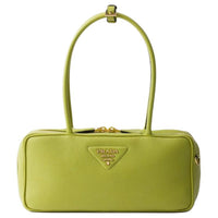 PRADA Calfskin Shoulder Bag Medium Size Women's Grass Green