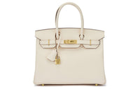 HERMES Birkin Epsom Leather Birkin Bag Handbags Regular Women's I2 Nata Cream White