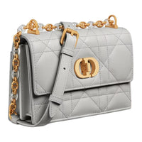 DIOR Sheepskin Portable Crossbody Bag Shoulder Bag Mini Women's Mist Gray