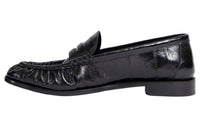 SAINT LAURENT Logo Plaque Slip-On Loafers