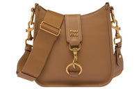 MIU MIU Leather Crossbody Bag Shoulder Bag Women's Caramel Brown