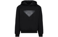PRADA Logo Leather Patch Hoodie