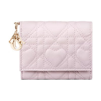 DIOR Dioramour DiorLady Dior Lambskin Wallet Women's Light Pink