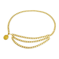 CHANEL 1990-2000s Cambon Coin Chain Belt