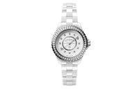 CHANEL Wrist Watch Quartz Movement Ceramic Strap White Dial Women's