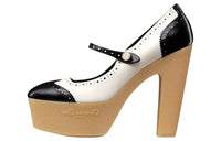 DIOR Spectadior Chunky Heel Mary Jane Shoes 13cm Women's White Black
