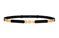 CELINE Engraved Logo Leather Belts Women's Black
