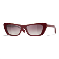 CHANEL Acetate Butterfly Sunglasses Unisex Red