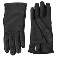 SAINT LAURENT Leather Gloves Women's Black