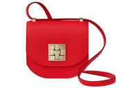 HERMES Mosaique Epsom Leather Shoulder Bag Women's Red