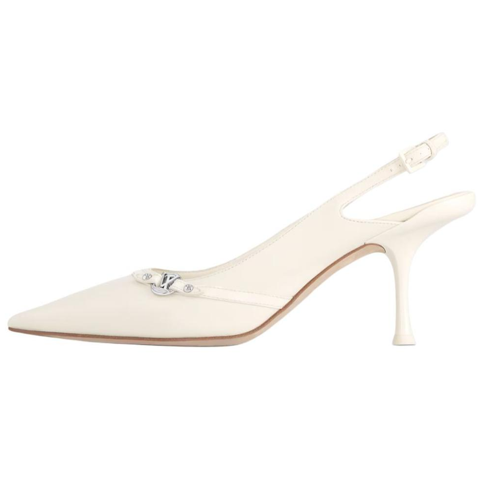 LOUIS VUITTON 6AM Slim Heel High Heels 7.5cm Women's White