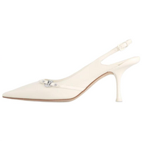 LOUIS VUITTON 6AM Slim Heel High Heels 7.5cm Women's White