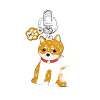 LOUIS VUITTON Leather Mink Fur Canvas Keychains Women's Multicolor