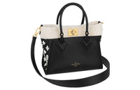 LOUIS VUITTON On My Side Shearling Patchwork Cow Leather Shoulder Bag Crossbody Bag Handbag Small Size Women's Black