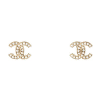 CHANEL Metal Stud Earrings Women's Gold